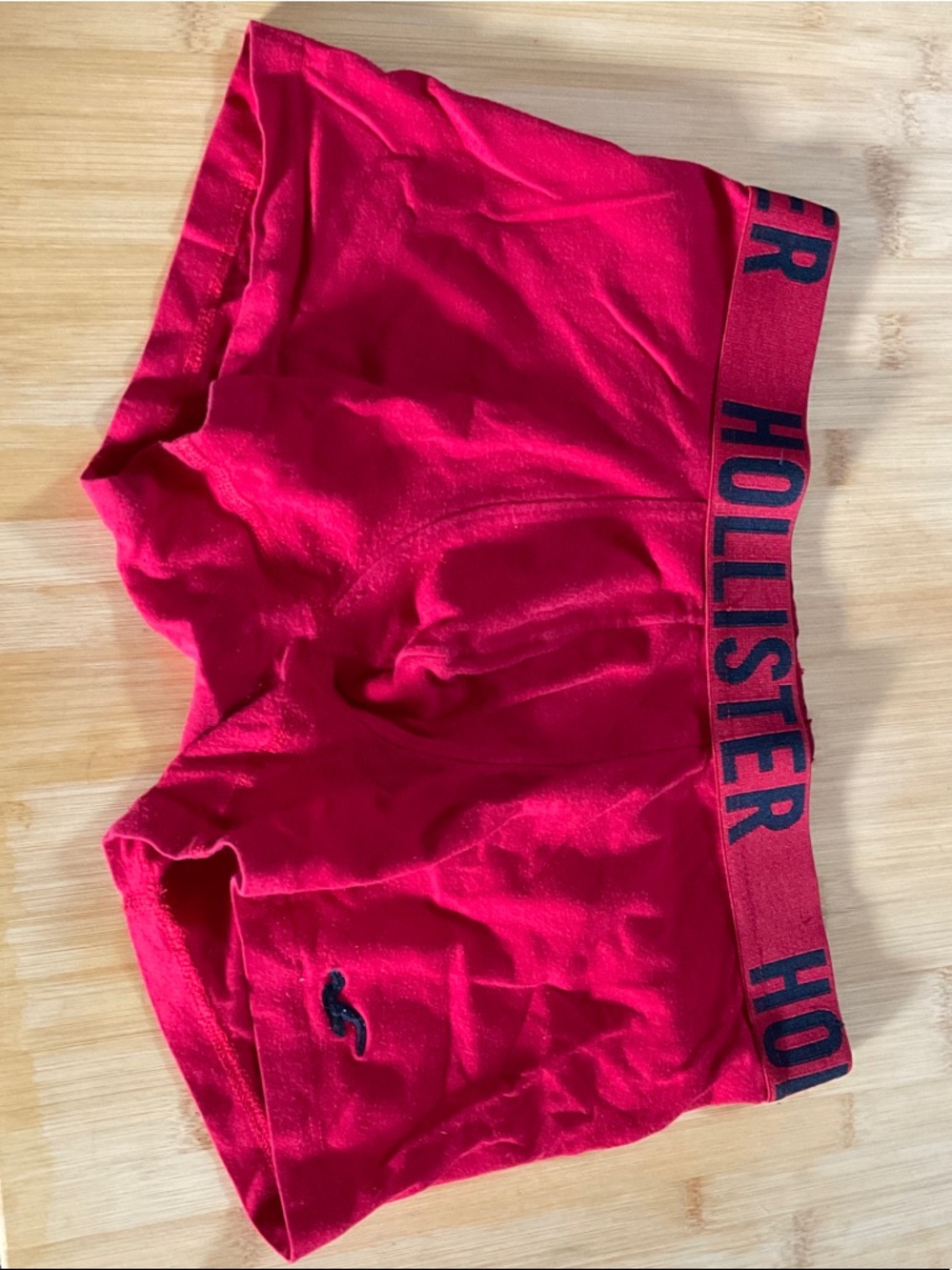 Hollister Red Kids' Stretch Boxer Briefs with Navy Logo
